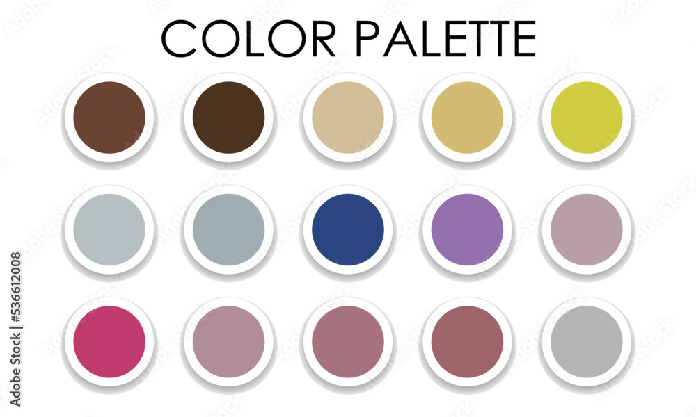 Fashionable color palette. Color collection. Vector