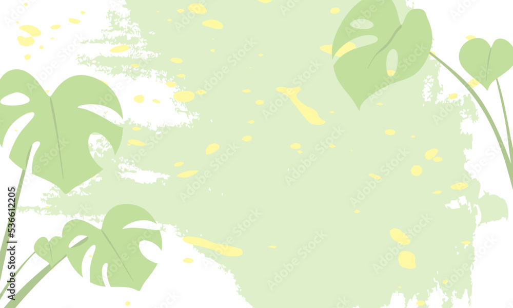Abstract background Monstera plant. Minimalistic style with floral elements and grunge texture. Vector template for card, banner, invitation, social media post, poster, mobile apps, web ads Abstract background Monstera plant. Minimalistic style with floral elements and grunge texture. Vector template for card, banner, invitation, social media post, poster, mobile apps, web ads