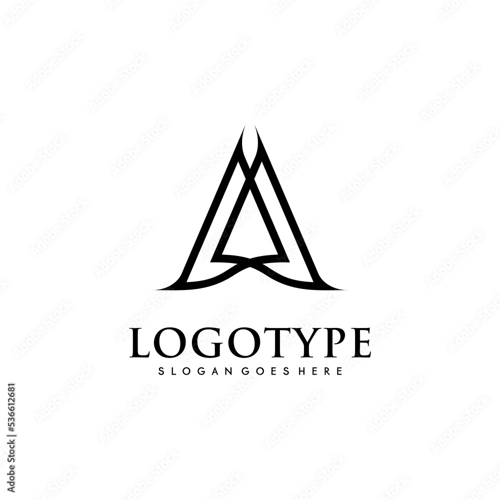 Modern initial AA logo letter simple and creative design concept Modern initial AA logo letter simple and creative design concept
