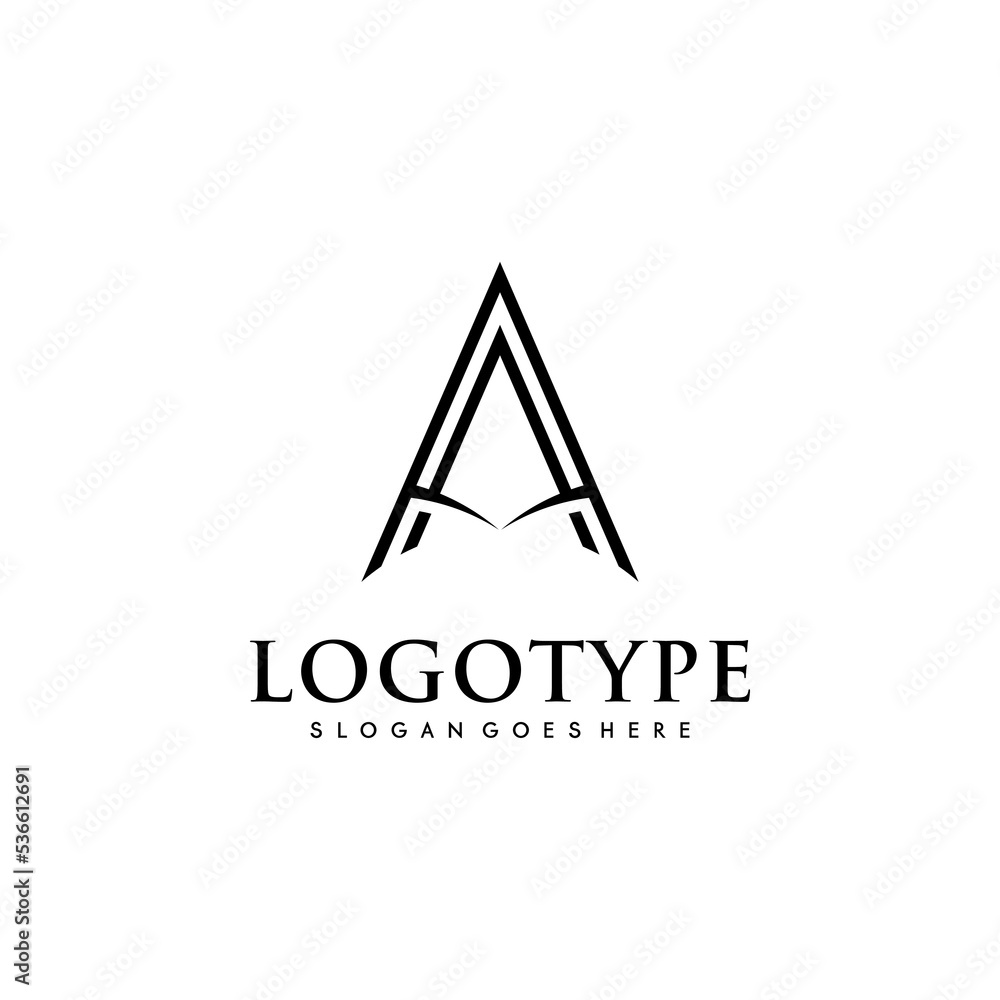 Modern initial AA logo letter simple and creative design concept Modern initial AA logo letter simple and creative design concept