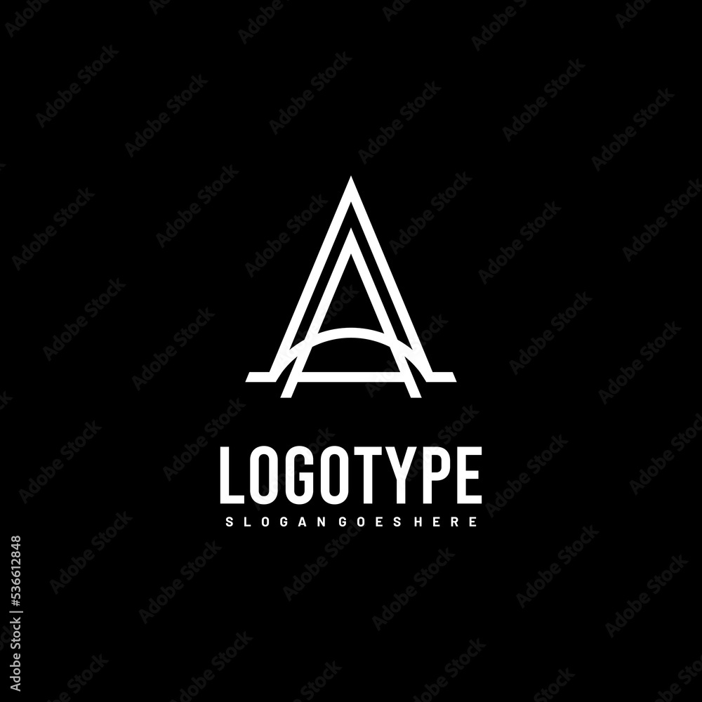 Modern initial AA logo letter simple and creative design concept Modern initial AA logo letter simple and creative design concept