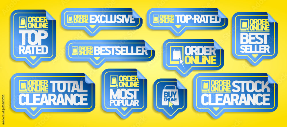 Order online stickers set - top rated, best seller, stock and total clearance, etc.