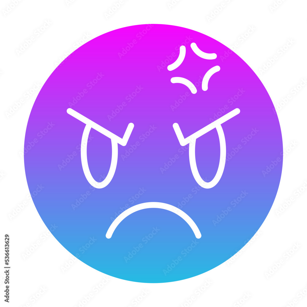 Angry Glyph Gradient Icon Angry Glyph Gradient Icon