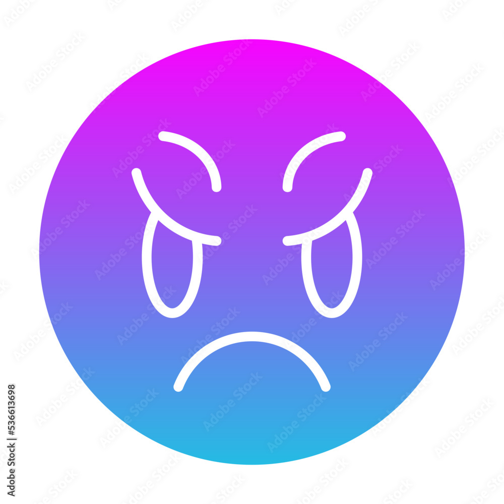 Scowl Glyph Gradient Icon Scowl Glyph Gradient Icon