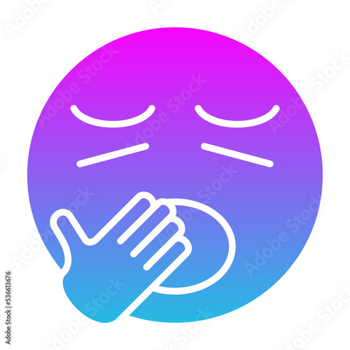 Yawn Glyph Gradient Icon