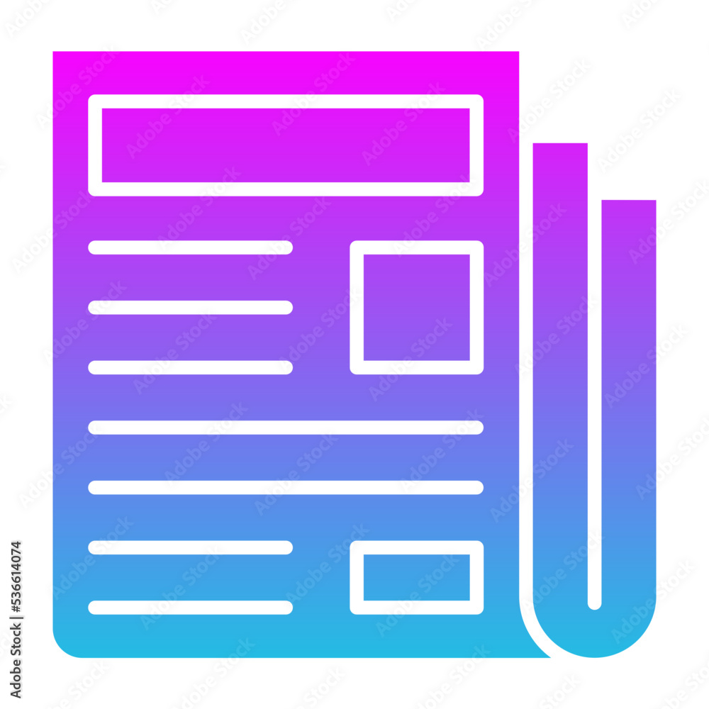 Newspaper Glyph Gradient Icon Newspaper Glyph Gradient Icon