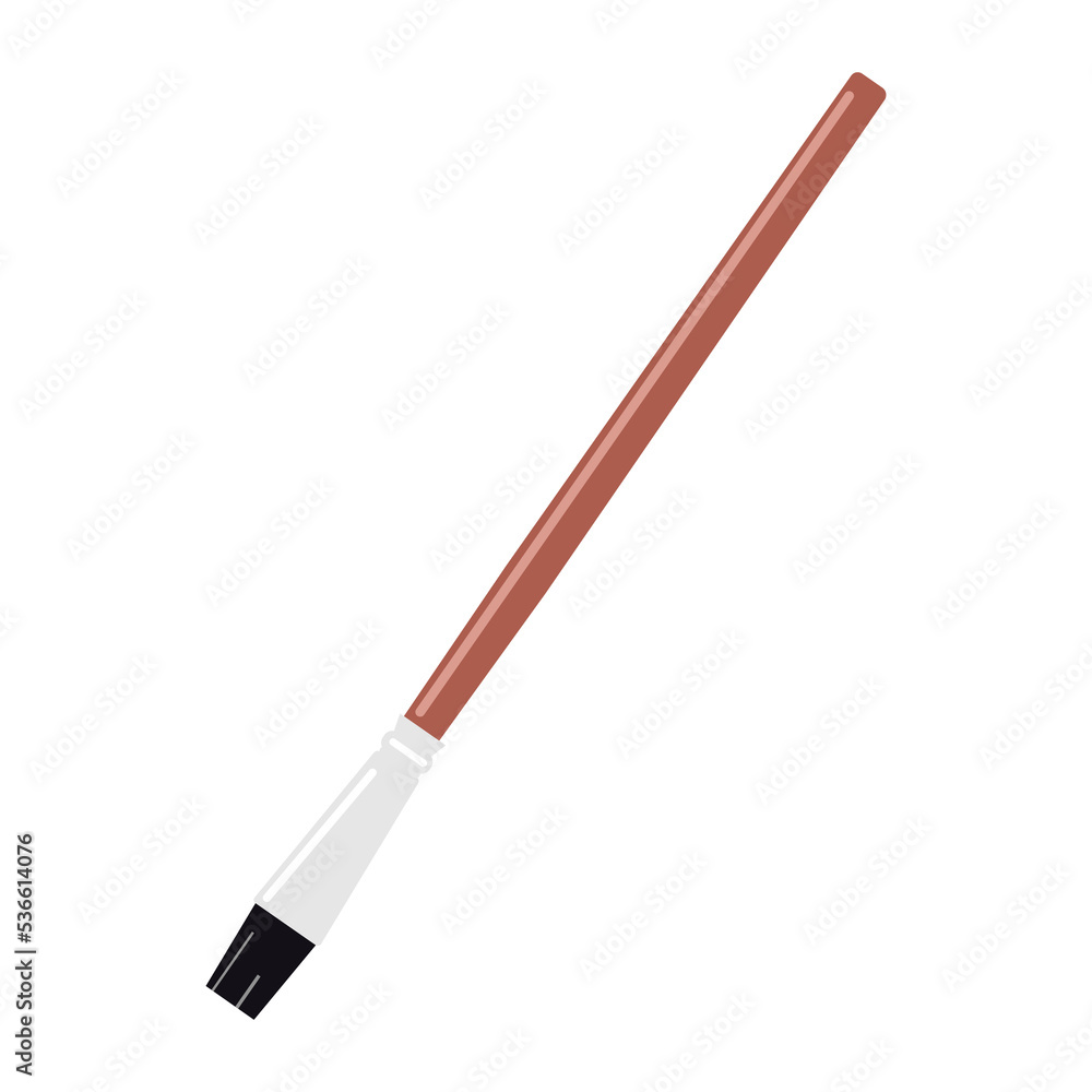 Paint brush, art tool. Contour bone isolated on white background. Drawing stick tool. Art supplies, stationery. Vector illustration Paint brush, art tool. Contour bone isolated on white background. Drawing stick tool. Art supplies, stationery. Vector illustration