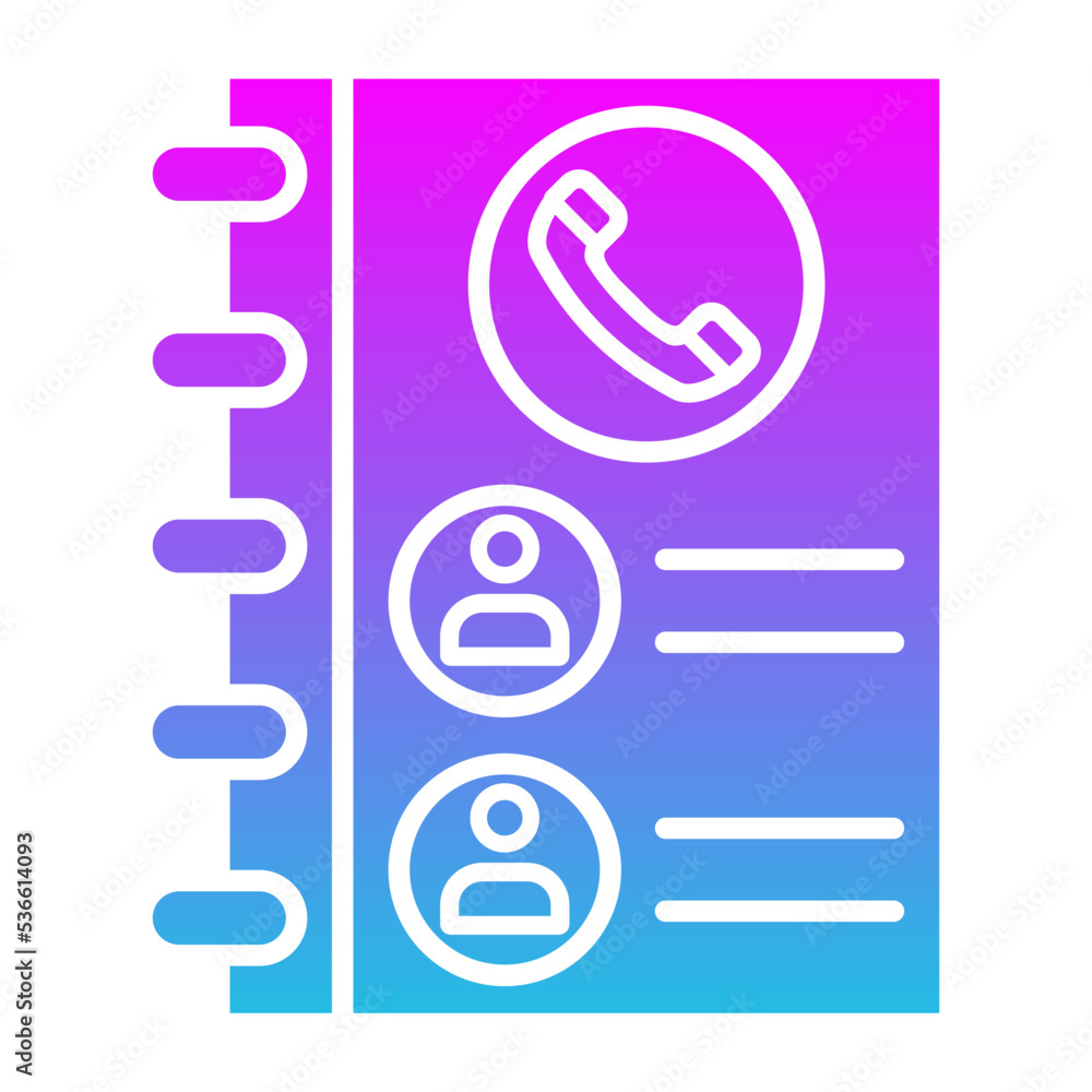 Contact List Glyph Gradient Icon Contact List Glyph Gradient Icon