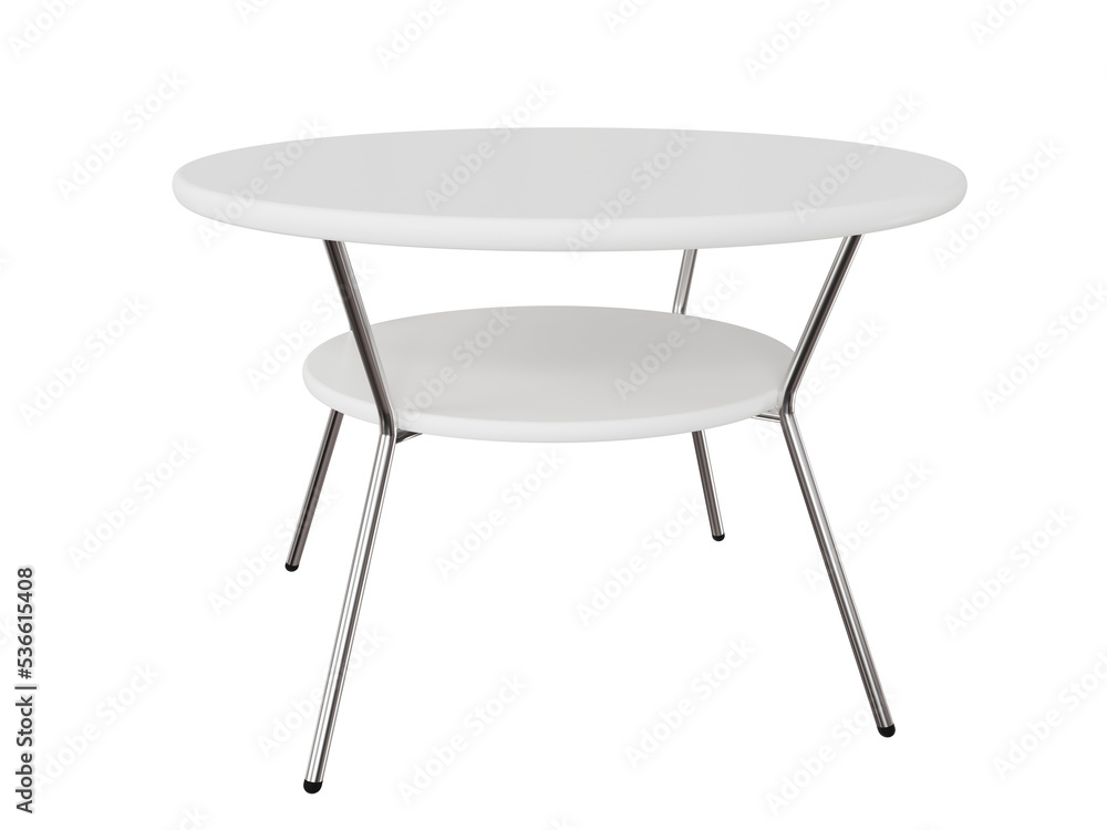 3d rounded wooden table with milk table top on isolated background. Modern elegant table for kitchen interior. 3D render illustration. 3d rounded wooden table with milk table top on isolated background. Modern elegant table for kitchen interior. 3D render illustration.