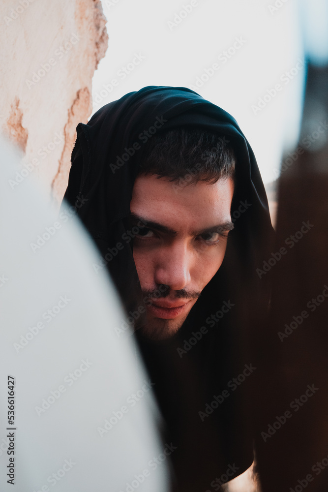 Retrato Hombre con Turbante Árabe foto de Stock