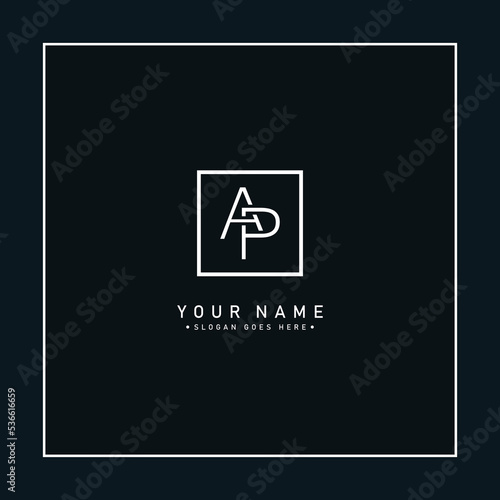 Abstract Letter AP Logo - Initial Monogram Template for Alphabet A and P
