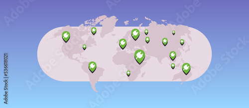 Electric cars charging station pin and zero emission transport concept flat vector illustration.

