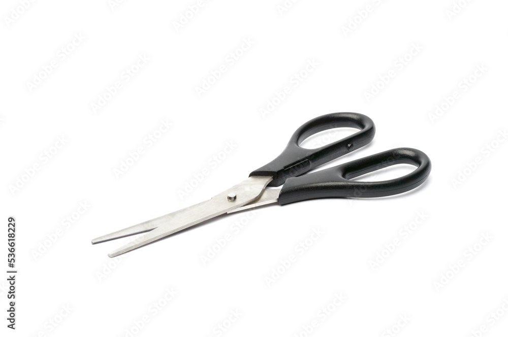 scissors with black handles on a white background scissors with black handles on a white background