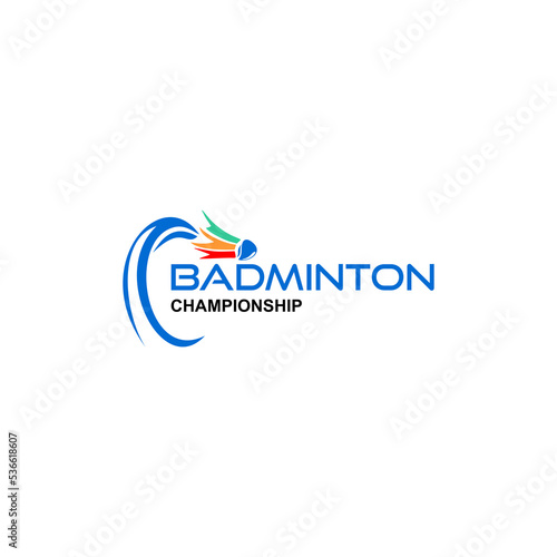 badminton flat vector logo for your brand or tournament  simple and elegant design
