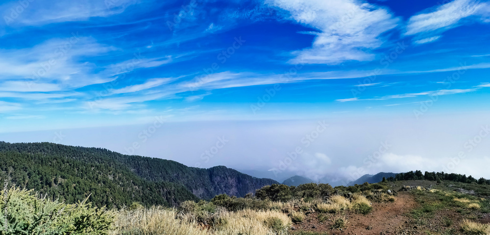 Volcanic landscape on the island of La Palma in the Canary Islands