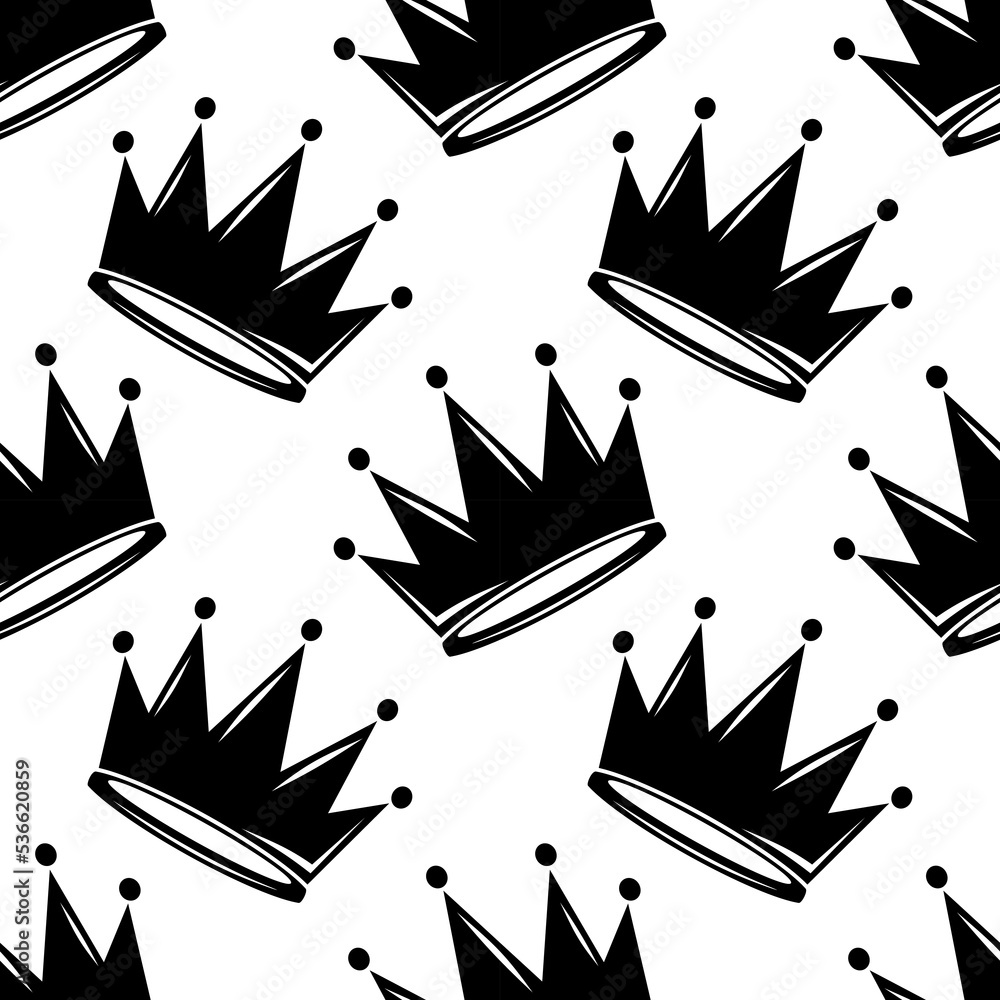 Crown seamless pattern. Crown for wallpaper, textiles, wrapping paper, room  decor, background for kids. Seamless pattern princess king queen cute naive  childish. vector  Stock Vector | Adobe Stock