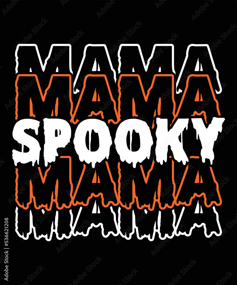 Happy Halloween Mama Spooky T-Shirt, Halloween Mama Shirt, Halloween Spooky Shirt, Halloween Stroke Line Mama Shirt, Halloween Mother Shirt