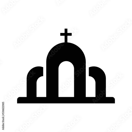 Church religion template building icon | Black Vector illustration |