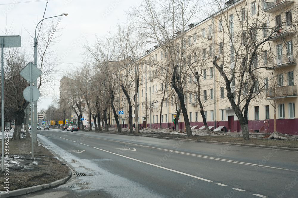 Street in Dangauerovka district in Moscow city