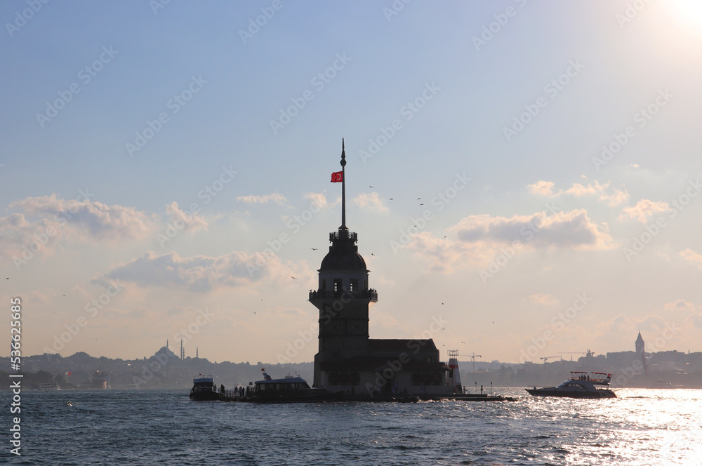 photo of the maiden tower in istanbul in the middle of the water