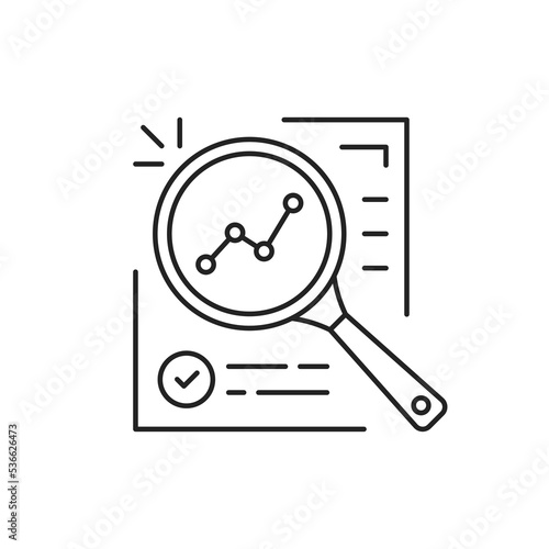 data quality assessment or study case thin line icon