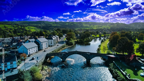 Pont Fawr (Great Bridge) is also known as the Shaking Bridge. Located in the village of Llanrwst in North Wales. photo