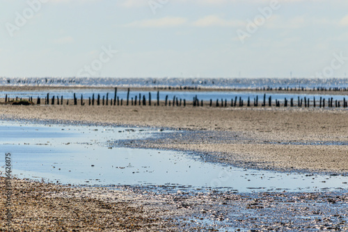 a tideway on the german wadden sea north sea that fills up during high tide