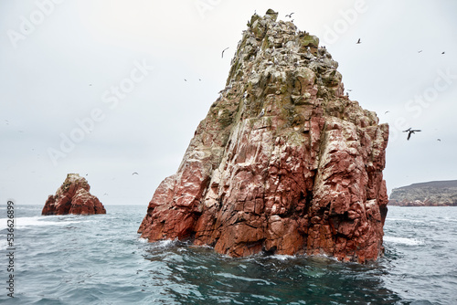 The Ballestas Islands are a group of islands near the city of Pisco, in Peru. They are made up of rock formations where an important marine fauna is found, with guano birds such as the guanay, the boo
