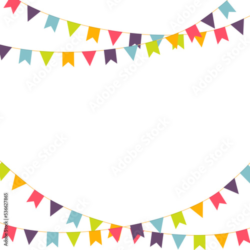 Party poster with colorful garlands, vector illustration