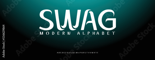 SWAG  Sports minimal tech font letter set. Luxury vector typeface for company. Modern gaming fonts logo design.
