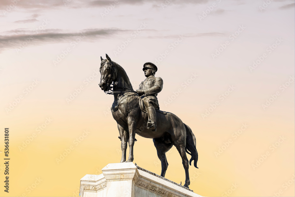 Obraz premium Statue of Ataturk, the founder of modern Turkey, capital city, Ankara 