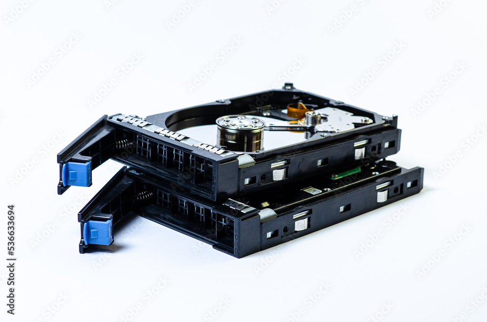 Hard disk drive HDD of different size isolated on white. Hard disk drive HDD of different size isolated on white.