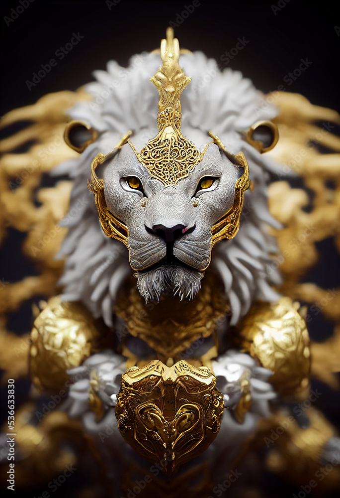 Fototapeta premium A Lion Warrior AI Generated