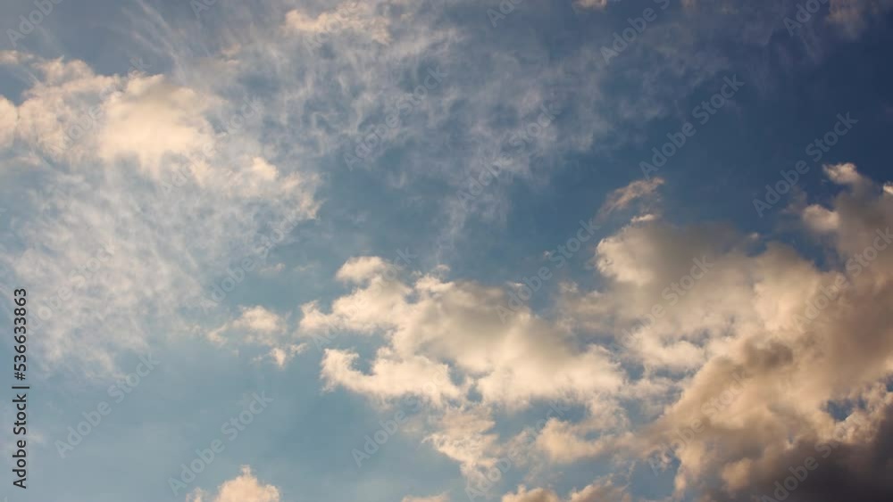 Clouds against a blue sunset sky. Timelapse Clouds against a blue sunset sky. Timelapse