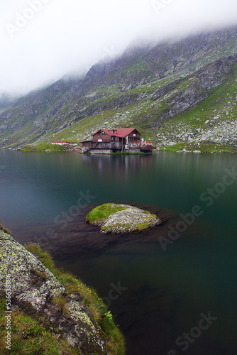 Glacier lake Balea. Transfagarasan, Carpathian Mountains, Romania.