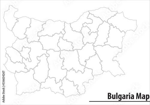 bulgaria map illustration vector detailed bulgaria map with regions. 