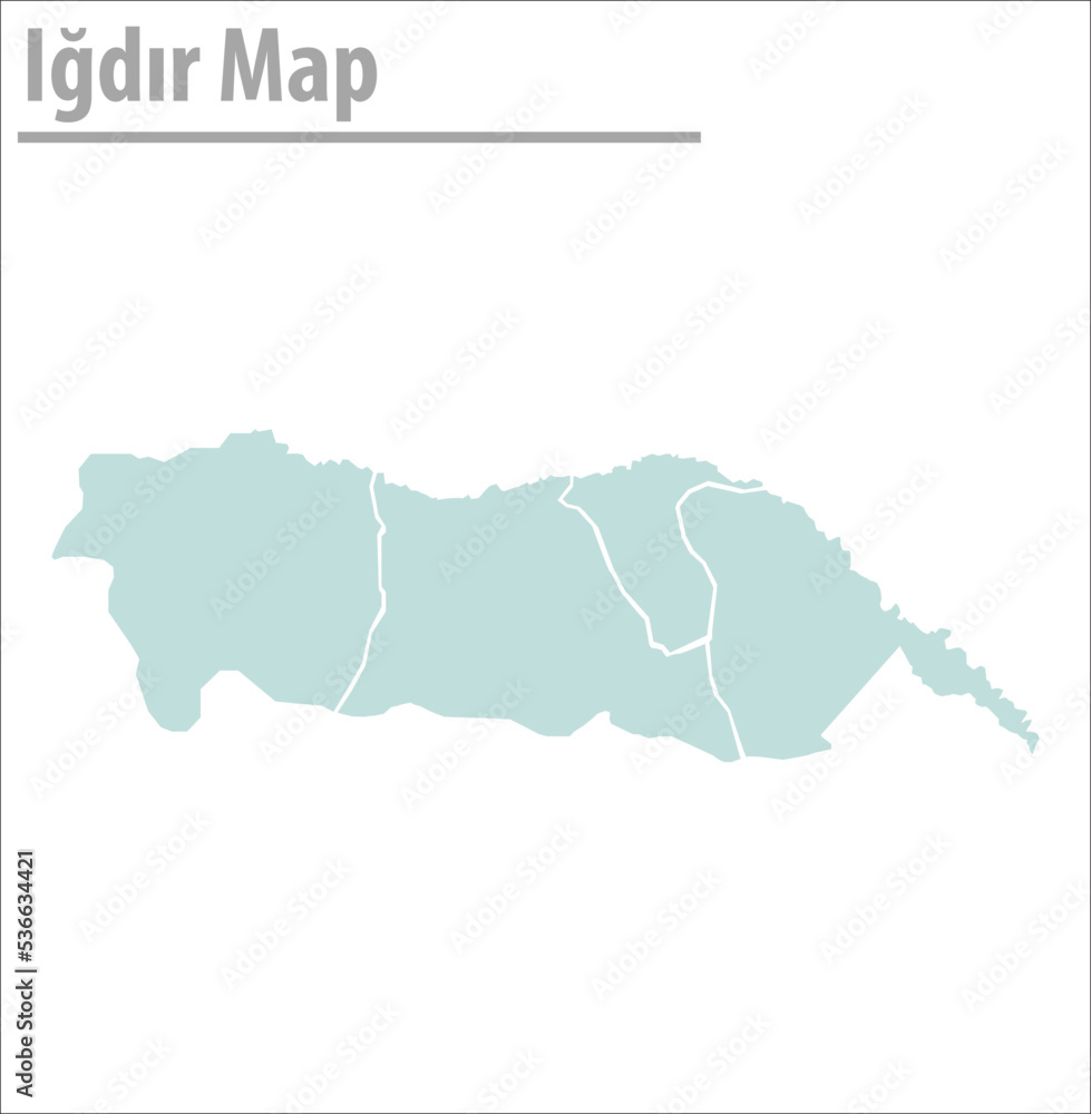 Fototapeta premium ığdır map illustration vector city of turkey