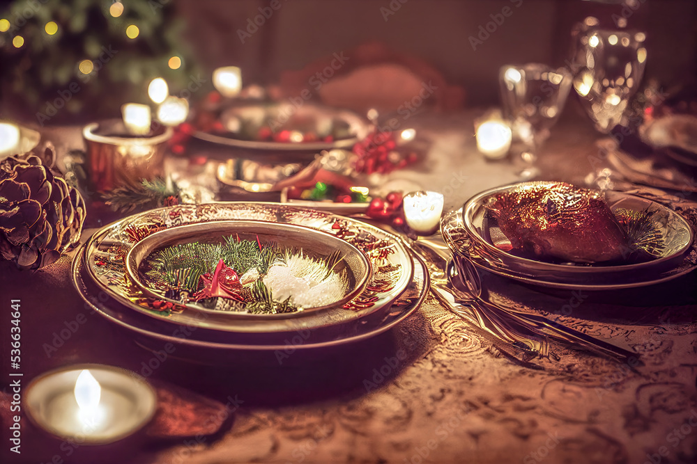 Weihnachts Essen Christmas Dinner Tischdekoration Festliches Gedeck zu Weihnachten Illustration Weihnachts Essen Christmas Dinner Tischdekoration Festliches Gedeck zu Weihnachten Illustration