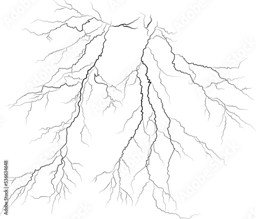 Strokes of cloud-to-ground lightning strike, Lightning between clouds and ground