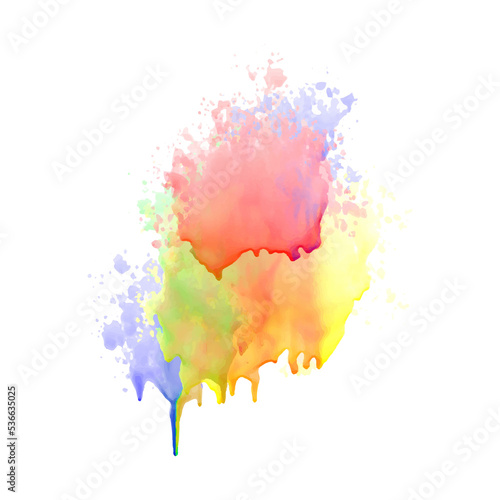 Flecks of paint - Abstract colourful art paint brushes effect background blob