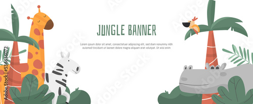  Funny safari vector illustration. Jungle animals. Vector sketch illustration. Cartoon animals