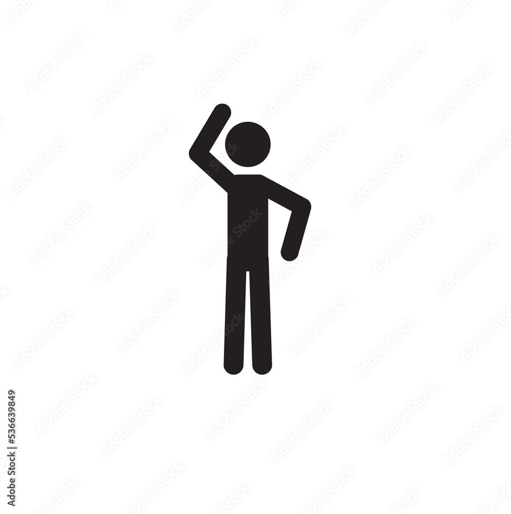 a human figure, a pictogram, a sketch, a stick, a man waving his hands. gymnastic exercise, sports, healthy lifestyle a human figure, a pictogram, a sketch, a stick, a man waving his hands. gymnastic exercise, sports, healthy lifestyle