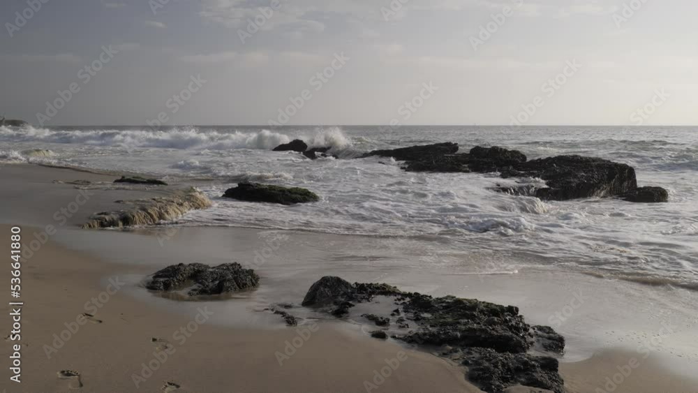 California Wild Coast. Rocks, sand, seagulls and big waves. Popular places for recreation and surfing. California Wild Coast. Rocks, sand, seagulls and big waves. Popular places for recreation and surfing.