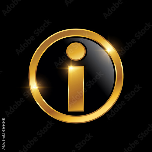 Golden Info Sign Vector Icon