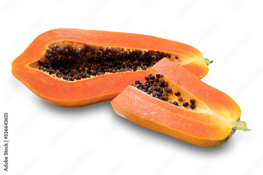 Healthy fresh fruit papaya from nature isolated on white background With a clipping path Healthy fresh fruit papaya from nature isolated on white background With a clipping path