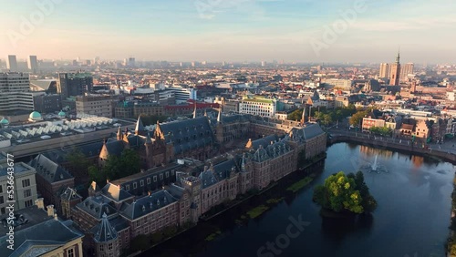 The Binnenhof in Den Haag in an aerial shot. Netherlands photo