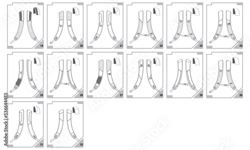 backpack straps vector