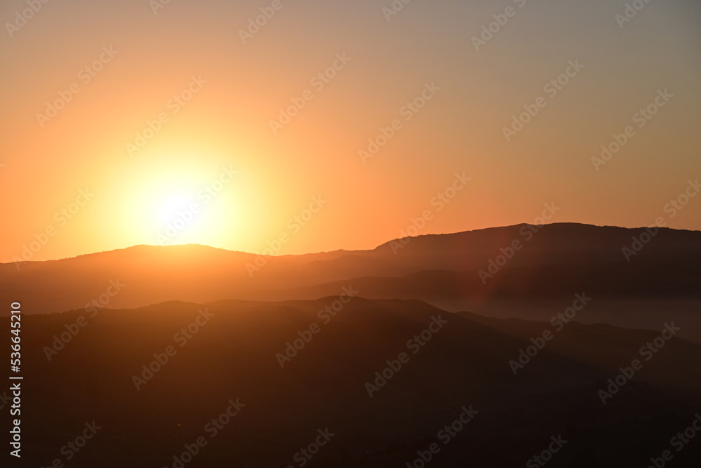 sunrise over the mountains