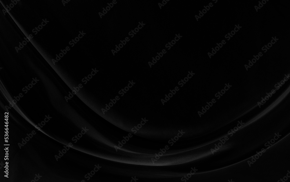 Fototapeta premium Black gray satin dark fabric texture luxurious shiny that is abstract silk cloth background with patterns soft waves blur beautiful.