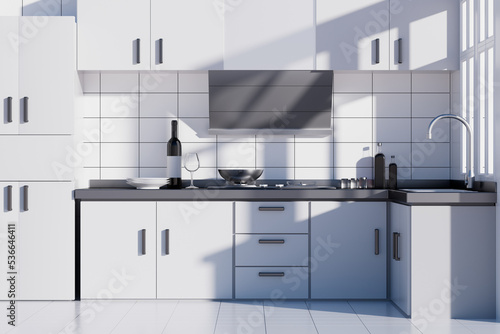 3d rendering different kitchen picture